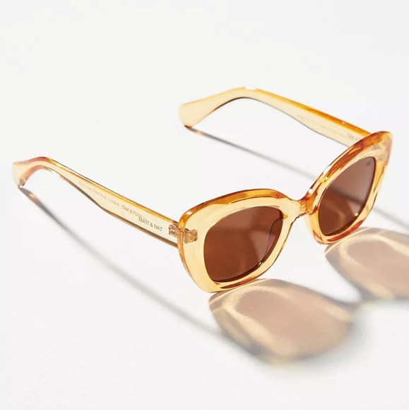 New Matt & Nat Rakel 2 Sunglasses Black/ Brown/ Yellow 5.5" Wide in Seal… - Picture 3 of 14